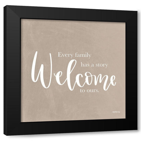 Welcome Black Modern Wood Framed Art Print by Imperfect Dust