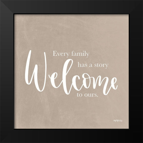 Welcome Black Modern Wood Framed Art Print by Imperfect Dust