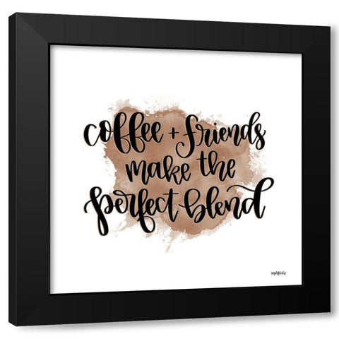 Coffee + Friends Black Modern Wood Framed Art Print with Double Matting by Imperfect Dust