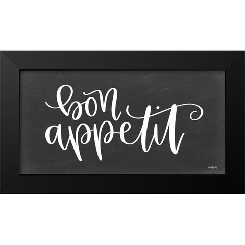 Bon Appetit Black Modern Wood Framed Art Print by Imperfect Dust