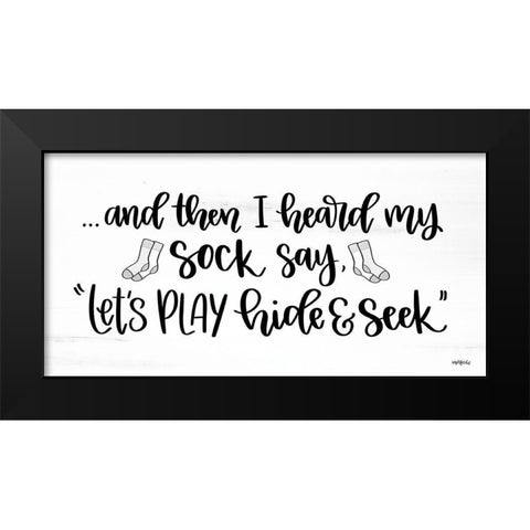 Sock Seek I Black Modern Wood Framed Art Print by Imperfect Dust