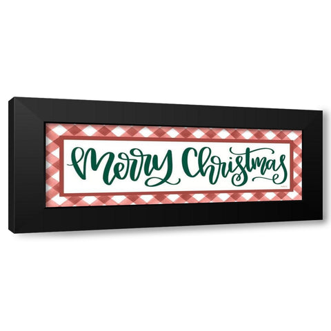 Merry Christmas Black Modern Wood Framed Art Print with Double Matting by Imperfect Dust