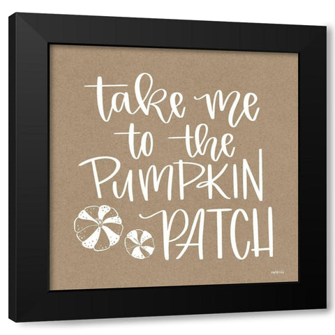 Take Me to the Pumpkin Patch   Black Modern Wood Framed Art Print by Imperfect Dust