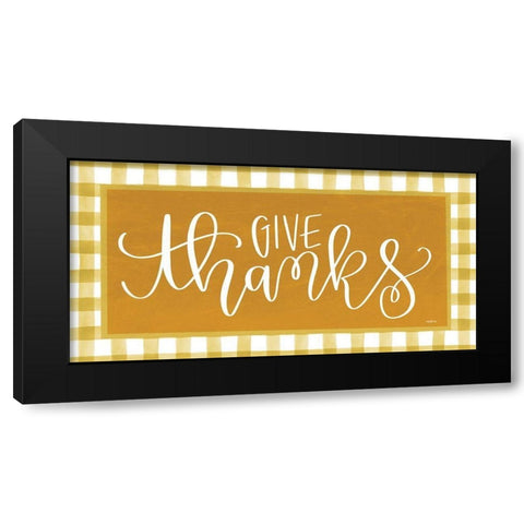 Give Thanks    Black Modern Wood Framed Art Print by Imperfect Dust