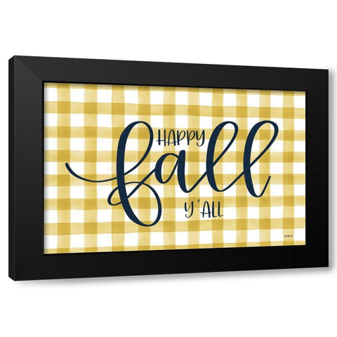 Happy Fall YAll    Black Modern Wood Framed Art Print with Double Matting by Imperfect Dust
