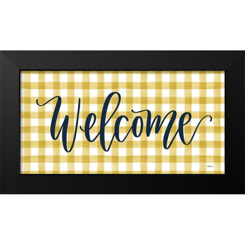 Welcome    Black Modern Wood Framed Art Print by Imperfect Dust