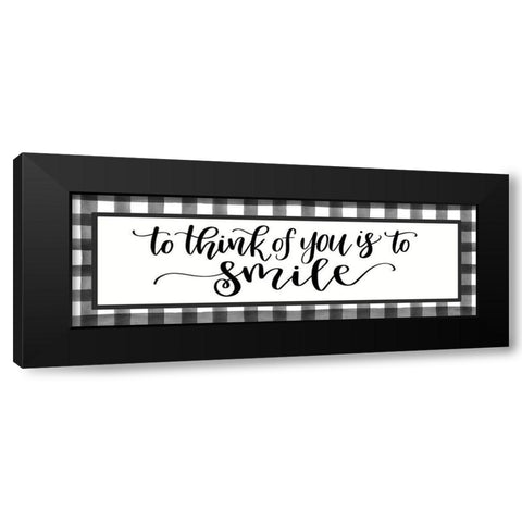 To Think of You is to Smile Black Modern Wood Framed Art Print with Double Matting by Imperfect Dust