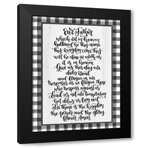 The Lords Prayer Black Modern Wood Framed Art Print by Imperfect Dust