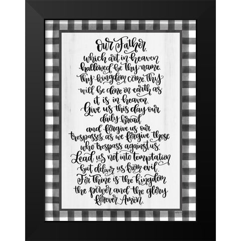 The Lords Prayer Black Modern Wood Framed Art Print by Imperfect Dust