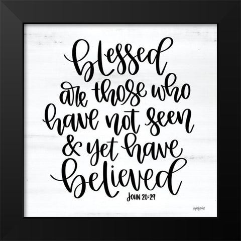 Blessed    Black Modern Wood Framed Art Print by Imperfect Dust