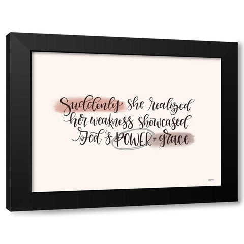 Power and Grace Black Modern Wood Framed Art Print by Imperfect Dust