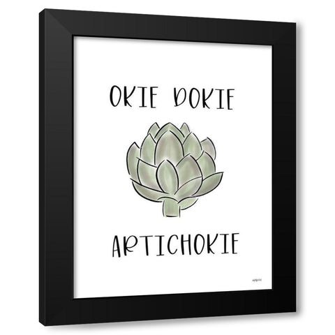 Okie Dokie Artichokie Black Modern Wood Framed Art Print by Imperfect Dust