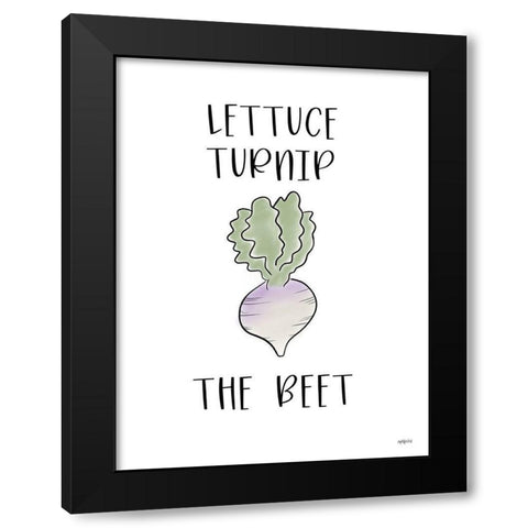 Lettuce Turnip the Beet Black Modern Wood Framed Art Print by Imperfect Dust