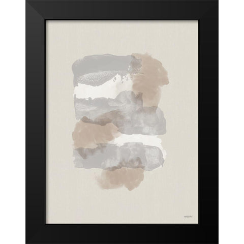 Taupe Tranquilly Black Modern Wood Framed Art Print by Imperfect Dust