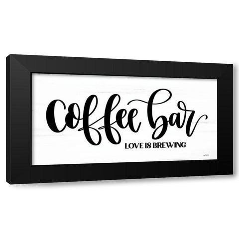 Coffee Bar Black Modern Wood Framed Art Print with Double Matting by Imperfect Dust