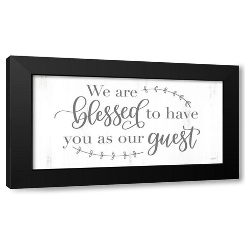 Blessed Guest Black Modern Wood Framed Art Print by Imperfect Dust