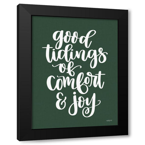 Good Tidings Black Modern Wood Framed Art Print by Imperfect Dust