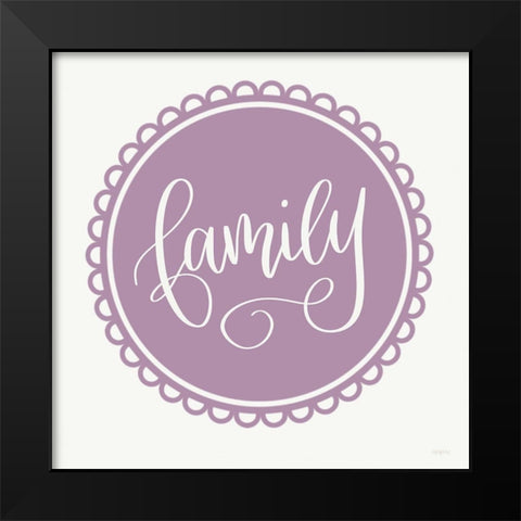 Scalloped Family Black Modern Wood Framed Art Print by Imperfect Dust