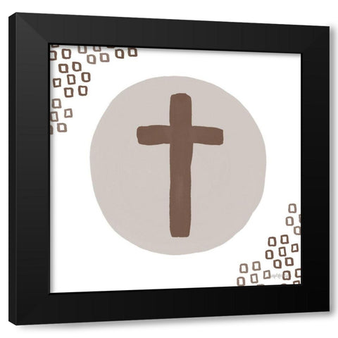 Hope in the Cross Black Modern Wood Framed Art Print with Double Matting by Imperfect Dust