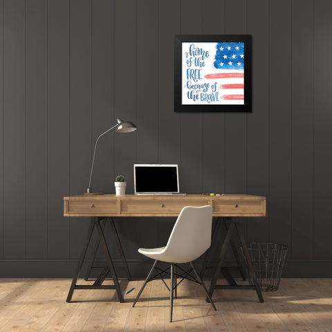 Home of the Brave Black Modern Wood Framed Art Print by Imperfect Dust