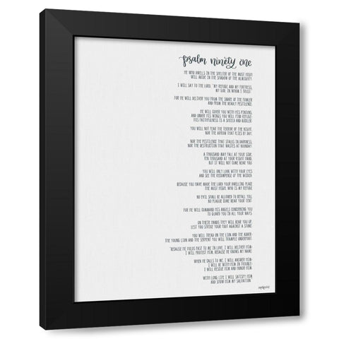 Psalm Ninety One Black Modern Wood Framed Art Print by Imperfect Dust