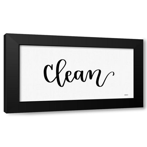 Clean Sign Black Modern Wood Framed Art Print with Double Matting by Imperfect Dust