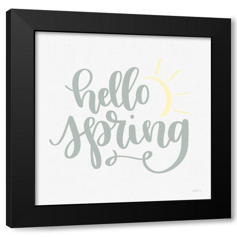 Hello Spring Black Modern Wood Framed Art Print with Double Matting by Imperfect Dust