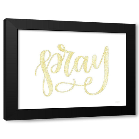 Pray Black Modern Wood Framed Art Print with Double Matting by Imperfect Dust
