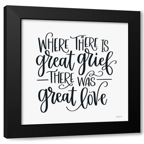 Great Love Black Modern Wood Framed Art Print with Double Matting by Imperfect Dust