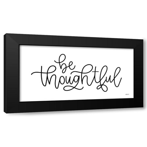 Be Thoughtful Black Modern Wood Framed Art Print with Double Matting by Imperfect Dust