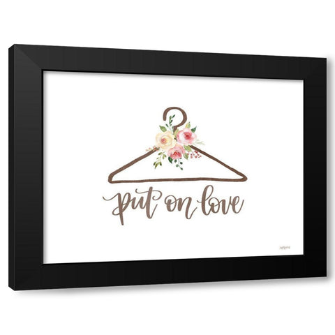 Put on Love Black Modern Wood Framed Art Print with Double Matting by Imperfect Dust