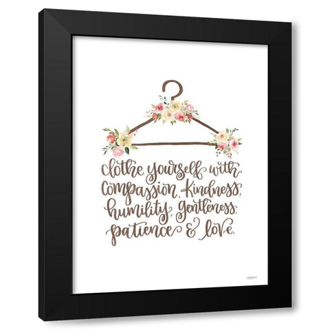 Clothe Yourself Black Modern Wood Framed Art Print by Imperfect Dust