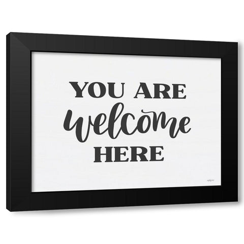 You Are Welcome Here  Black Modern Wood Framed Art Print with Double Matting by Imperfect Dust