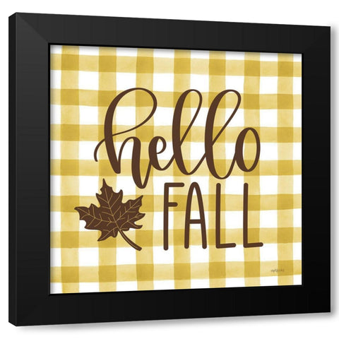 Hello Fall Black Modern Wood Framed Art Print by Imperfect Dust