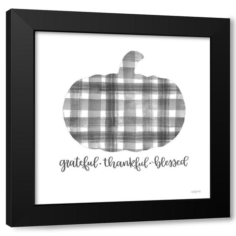 Grateful-Thankful-Blessed Black Modern Wood Framed Art Print with Double Matting by Imperfect Dust