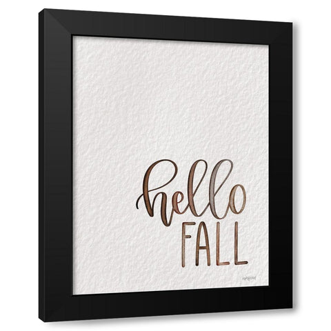 Hello Fall Black Modern Wood Framed Art Print with Double Matting by Imperfect Dust