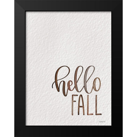 Hello Fall Black Modern Wood Framed Art Print by Imperfect Dust