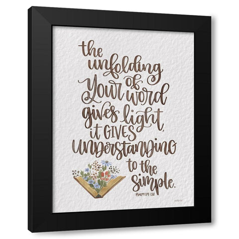 Unfolding of Your Word Black Modern Wood Framed Art Print by Imperfect Dust