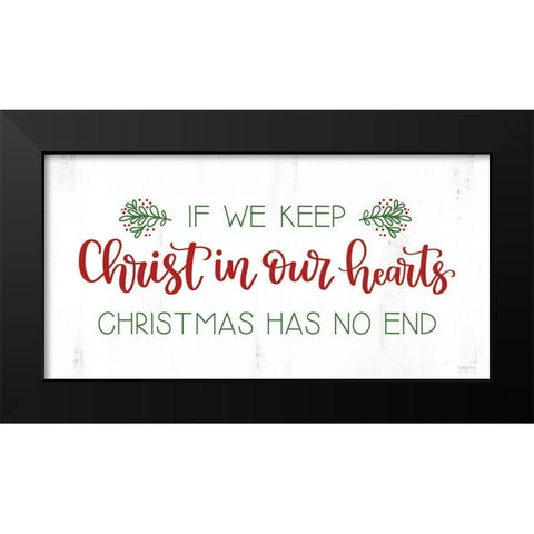 Christ in Our Hearts Black Modern Wood Framed Art Print by Imperfect Dust