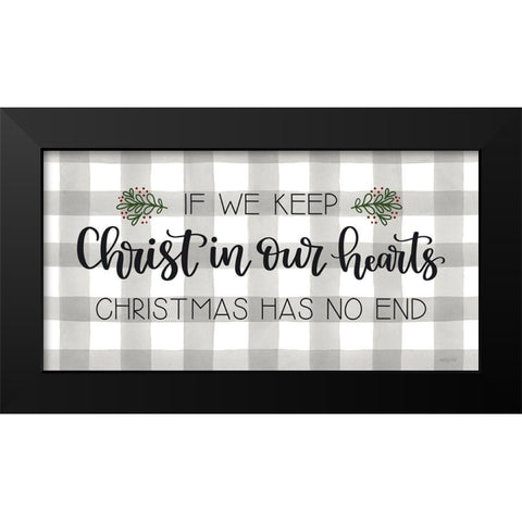 Christmas Has No End Black Modern Wood Framed Art Print by Imperfect Dust