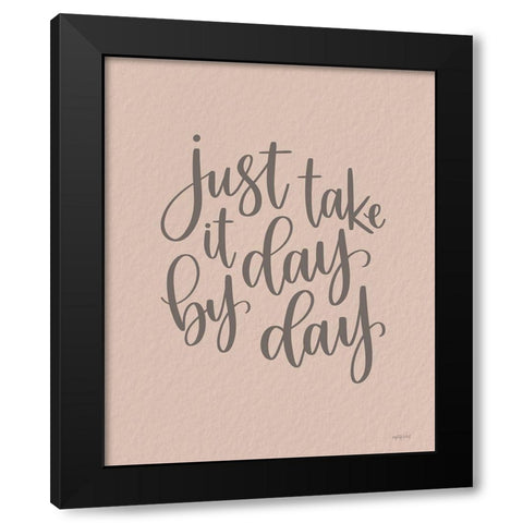 Day by Day Black Modern Wood Framed Art Print by Imperfect Dust