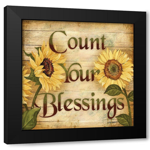 Count Your Blessings Black Modern Wood Framed Art Print by Wargo, Ed