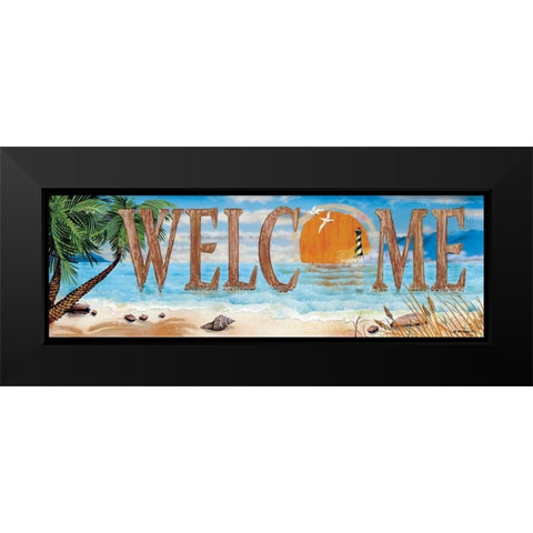 Welcome Black Modern Wood Framed Art Print by Wargo, Ed