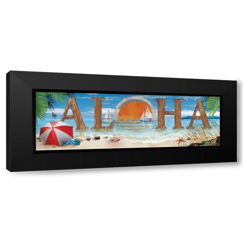 Aloha Black Modern Wood Framed Art Print with Double Matting by Wargo, Ed