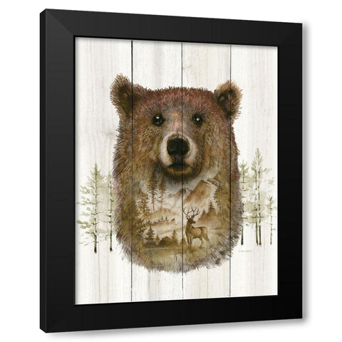 Bear Wilderness Portrait Black Modern Wood Framed Art Print with Double Matting by Wargo, Ed