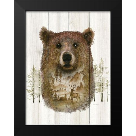 Bear Wilderness Portrait Black Modern Wood Framed Art Print by Wargo, Ed