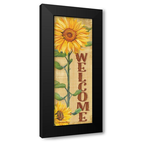 Welcome Sunflower Black Modern Wood Framed Art Print with Double Matting by Wargo, Ed