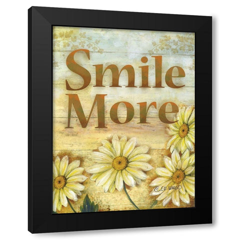 Smile More Black Modern Wood Framed Art Print with Double Matting by Wargo, Ed