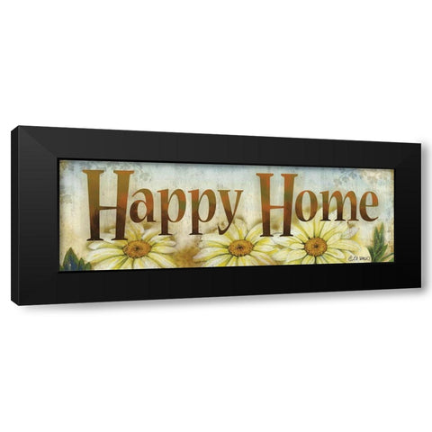 Happy Home Black Modern Wood Framed Art Print with Double Matting by Wargo, Ed