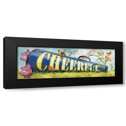 Cheerful Black Modern Wood Framed Art Print with Double Matting by Wargo, Ed